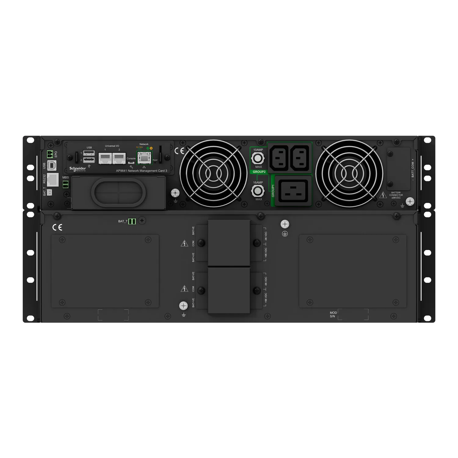 APC Schneider / SRTG10KXLI / Smart-UPS On-Line 10kVA/10kW Rack/Tower 230V 2x IEC C13 + 1x IEC C19 + Hard wire outlets Network Card w/o rail kit - Image 2