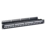 Legrand / 632850 / 24 Port Unloaded Patch Panel for Cat5e Cat6 Cat6A & metal cable holder