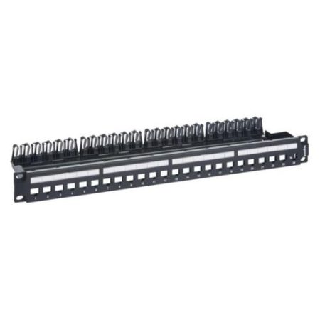 Legrand / 632850 / 24 Port Unloaded Patch Panel for Cat5e Cat6 Cat6A & metal cable holder