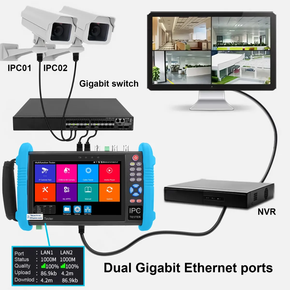 Noyafa / NF-IPC716 PRO / 4K IP CCTV & Network Tester - Image 3